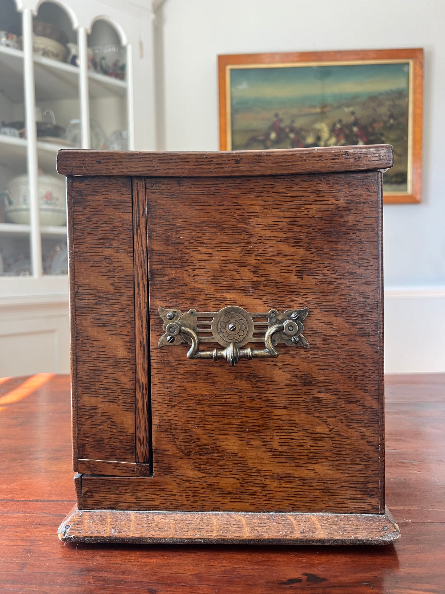 Antique Oak Writing Box - Portable Desk - English Late 19th Century