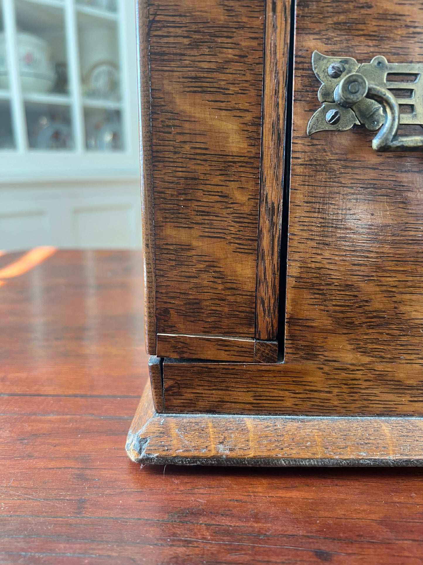 Antique Oak Writing Box - Portable Desk - English Late 19th Century