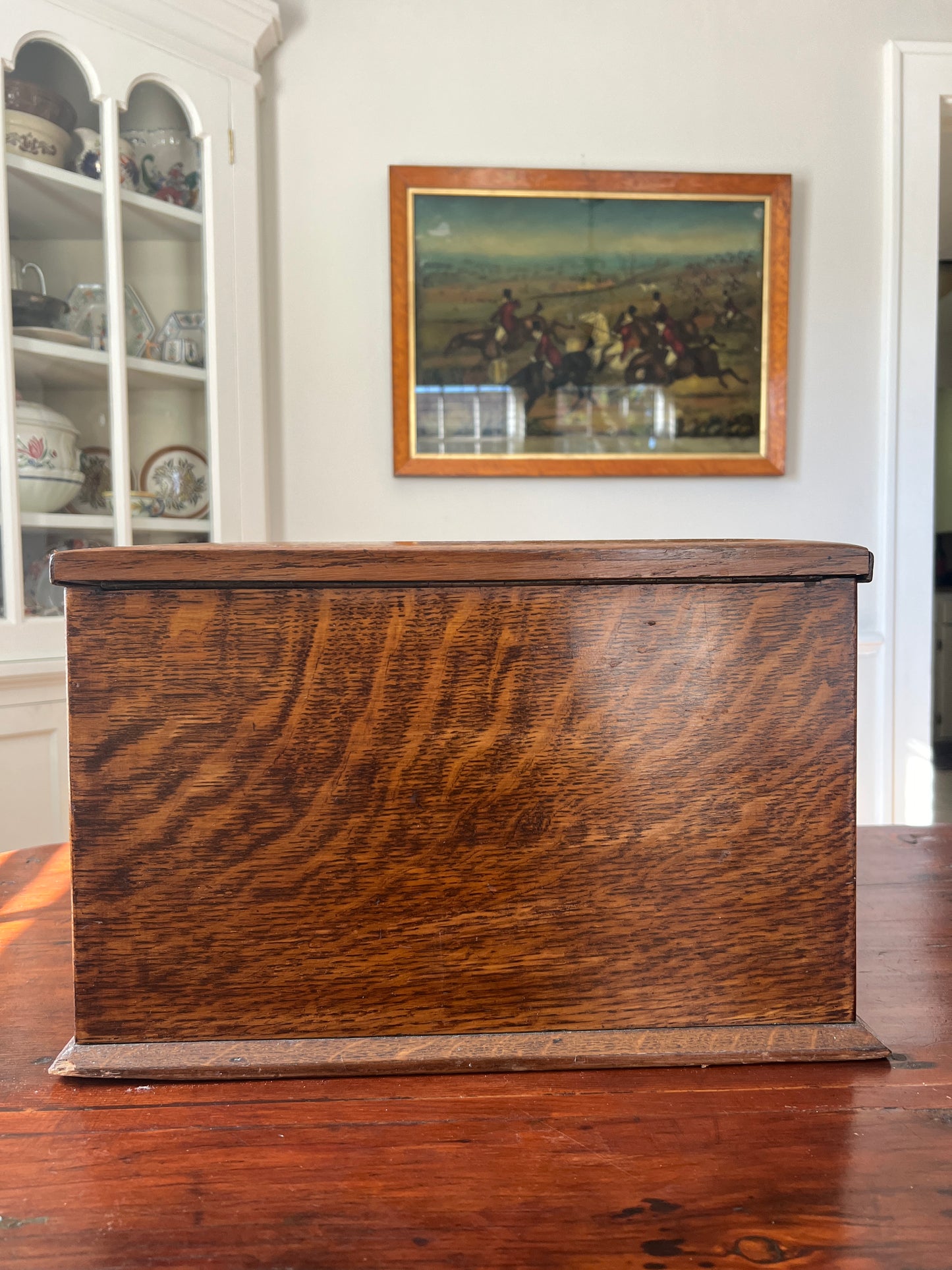 Antique Oak Writing Box - Portable Desk - English Late 19th Century