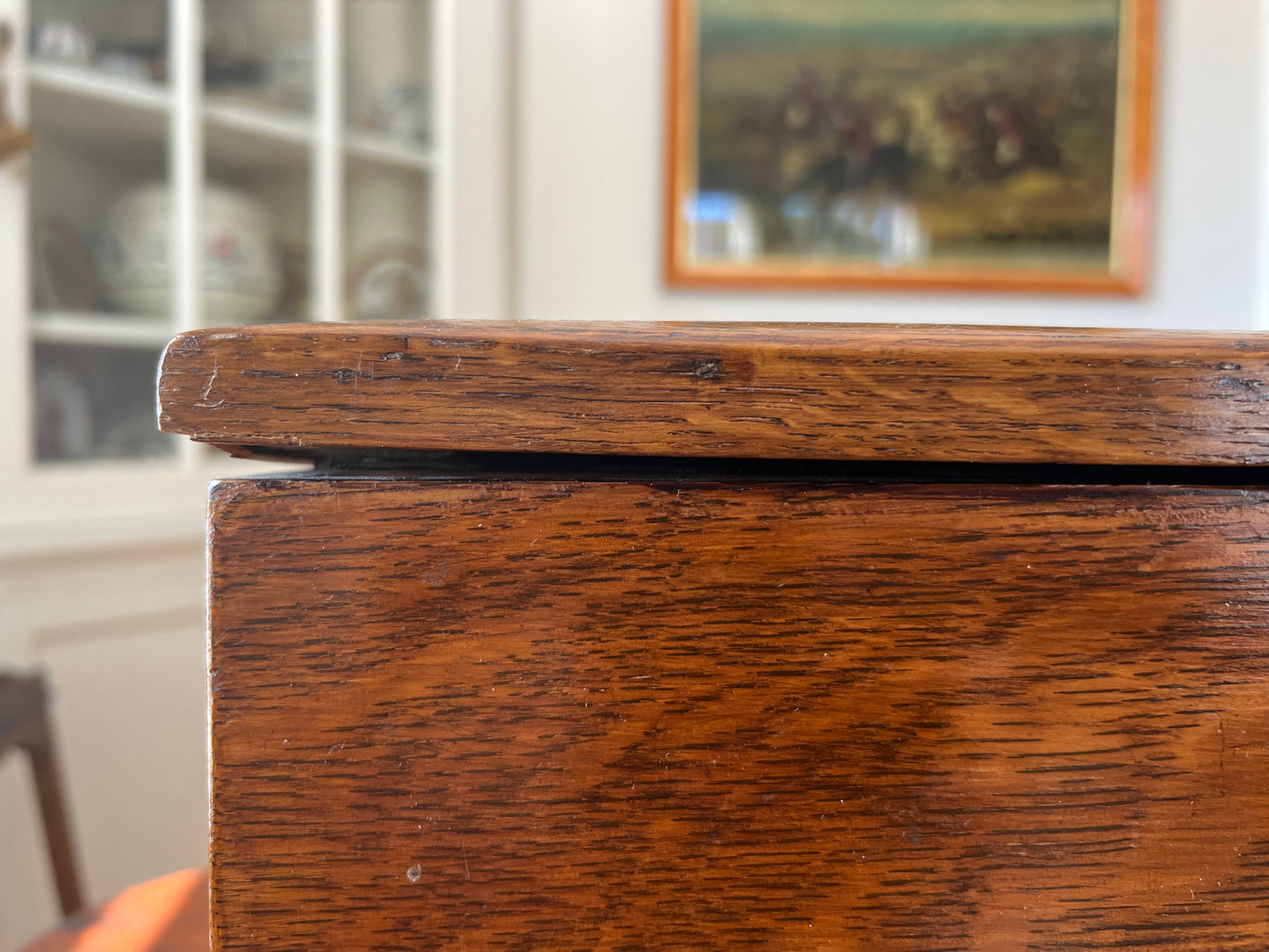 Antique Oak Writing Box - Portable Desk - English Late 19th Century