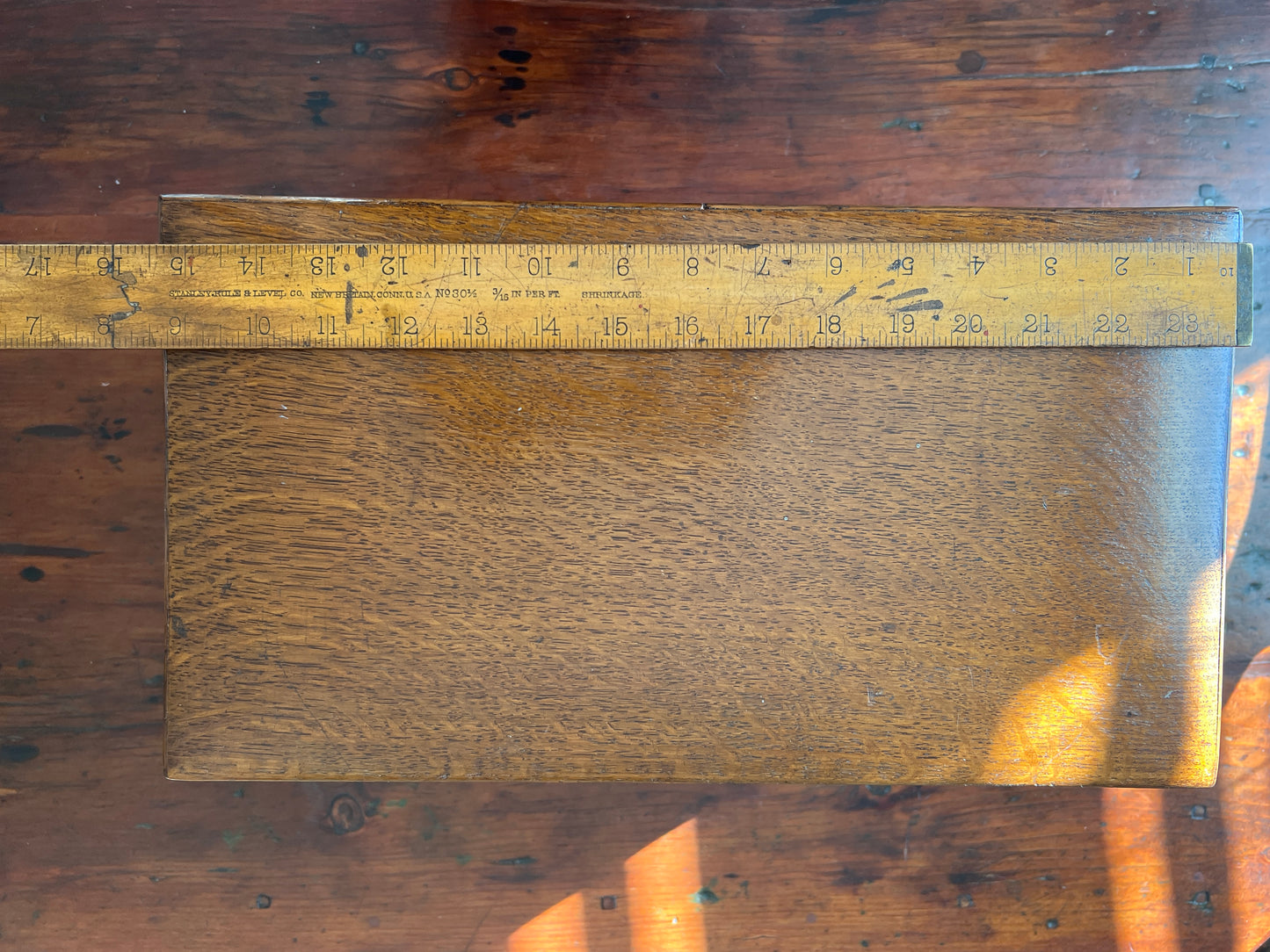 Antique Oak Writing Box - Portable Desk - English Late 19th Century