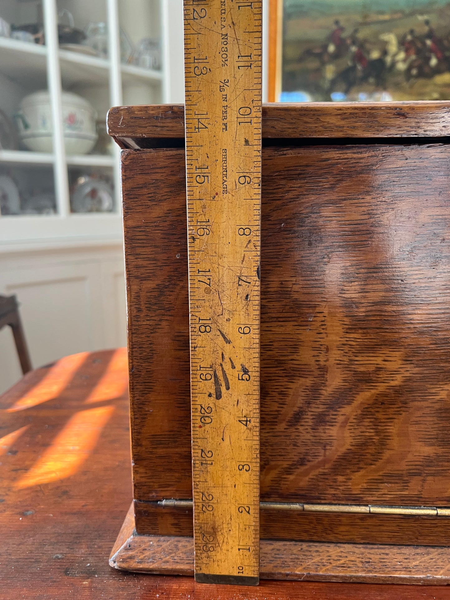 Antique Oak Writing Box - Portable Desk - English Late 19th Century