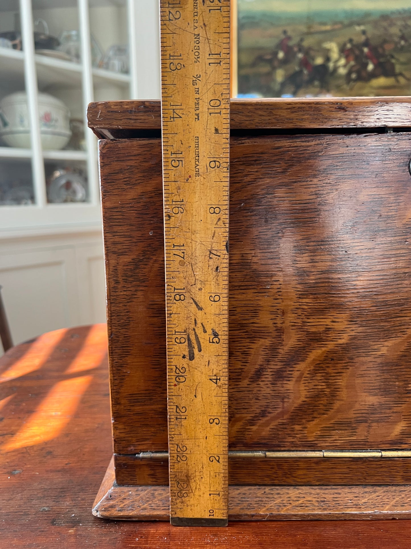 Antique Oak Writing Box - Portable Desk - English Late 19th Century