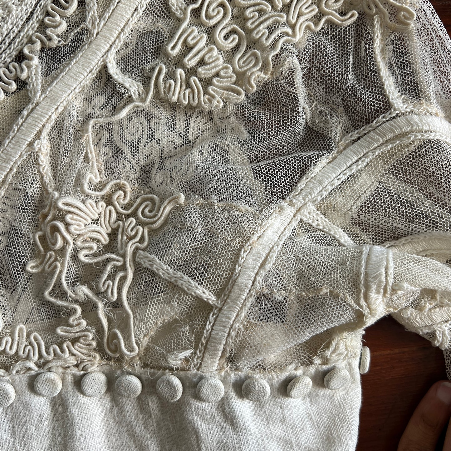 1910s/1920s Antique Linen and Lace Embroidered Dress