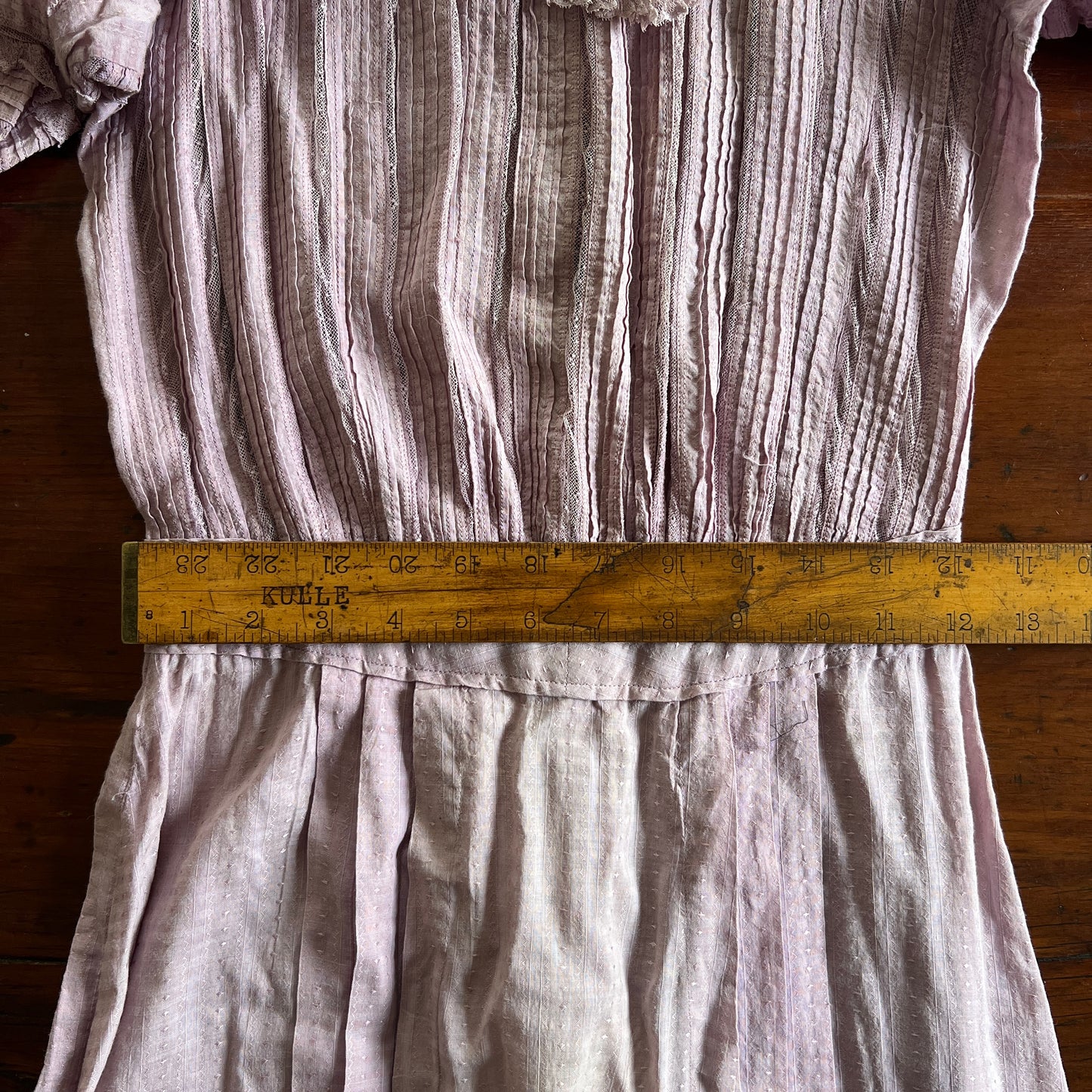 Antique Victorian Lace and Cotton Dress Lilac Purple